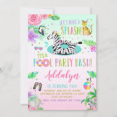 ジャングルプールパーティー招待状 招待状 (正面)