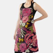 ジャングルヘビ、熱帯花、ヴィンテージ柄。 エプロン (インサイチュ)