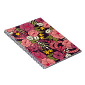 ジャングルヘビ、熱帯花、ヴィンテージ柄。 ノートブック (右側)