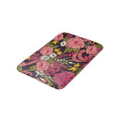 ジャングルヘビ、熱帯花、ヴィンテージ柄。 バスマット (アングル)