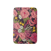 ジャングルヘビ、熱帯花、ヴィンテージ柄。 バスマット (正面縦)