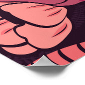 ジャングルヘビ、熱帯花、ヴィンテージ柄。 ポスター (角)