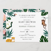 ジャングルベイビーシャワー 招待状 (正面/裏面)