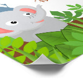 ジャングルベビーおもしろいビーアニマル赤ちゃんシャワーポスター ポスター (角)