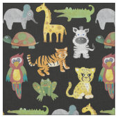 ジャングルベビーの黒の背景 ファブリック (クローズアップ)