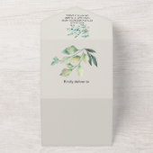 ジャングルベビーアニマルズシャワーグリーンリーサファリ オールインワン招待状 (外側)