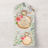 ジャングルベビーアニマルズシャワーグリーンリーサファリ オールインワン招待状 (内側)