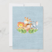 ジャングルベビーアニマルズボーイズベビーシャワー招待状 招待状 (裏面)