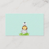 ジャングルベビーシャワーおむつラッフルチケットブルー エンクロージャーカード (裏面)