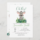 ジャングルベビーシャワーゼブラ招待状 招待状 (正面/裏面)