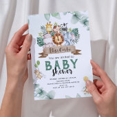 ジャングルベビーシャワーパーティー編集可能招待状 招待状