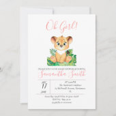 ジャングルベビーシャワーライオン招待状 招待状 (正面)