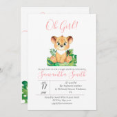 ジャングルベビーシャワーライオン招待状 招待状 (正面/裏面)