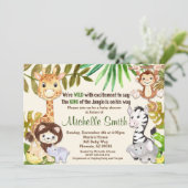 ジャングルベビーシャワー招待状サファリ招待状 招待状 (スタンド正面)