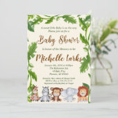 ジャングルベビーシャワー招待状,サファリ招待状 招待状 (スタンド正面)