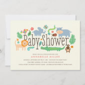 ジャングルベビーシャワー招待状 招待状 (正面)
