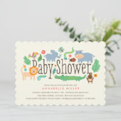 ジャングルベビーシャワー招待状 招待状 (スタンド正面)