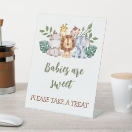 ジャングルベビーゾウ赤ちゃんシャワーの好意サイン 台座サイン