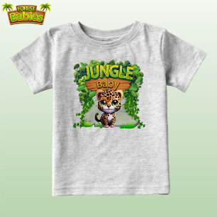 ジャングルベビーヒョウ、かわいい野生動物キティ猫🐆 ベビーTシャツ