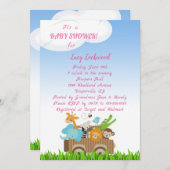ジャングルベビーベビーガールシャワー招待状 招待状 (正面/裏面)