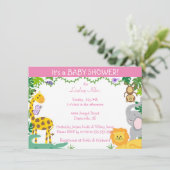 ジャングルベビーベビーガールシャワー招待状 案内状 (スタンド正面)