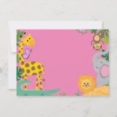 ジャングルベビーベビーガールシャワー招待状 案内状 (裏面)