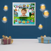 ジャングルベビー恐竜テーマ子供の誕生日パーティー ポスター