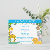 ジャングルベビー男の赤ちゃんシャワー招待状 案内状 (スタンド正面)