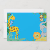 ジャングルベビー男の赤ちゃんシャワー招待状 案内状 (裏面)
