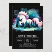 ジャングルホースエレガント誕生日 招待状 (正面/裏面)