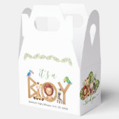ジャングルボーイかわいいサファリ動物ウッドベビーシャワー フェイバーボックス (オープン)