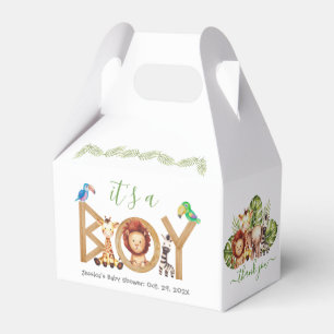 ジャングルボーイかわいいサファリ動物ウッドベビーシャワー フェイバーボックス