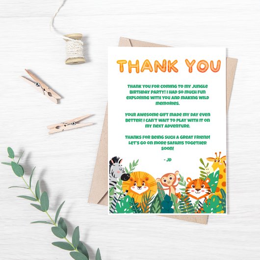 ジャングルボーイの感謝カード サンキューカード
