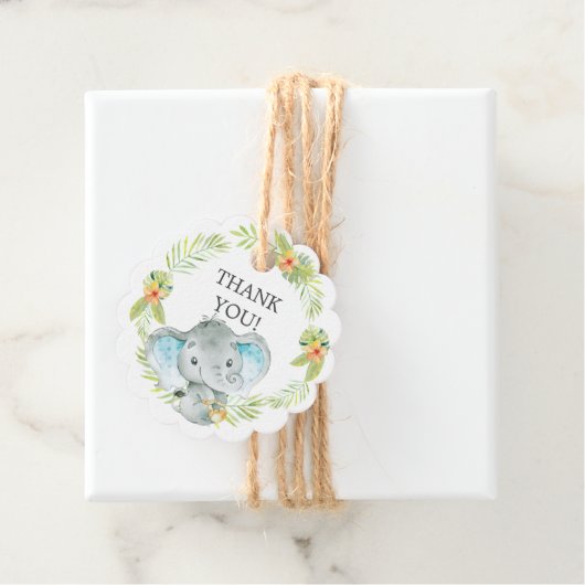 ジャングルボーイエレファントベビージャーシャワー好意ギフトラベル フェイバータグ (インサイチュ)