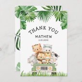 ジャングルボーイベビーシャワーフラットサンキューカード サンキューカード (正面/裏面)