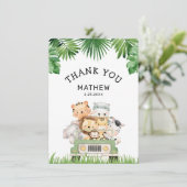 ジャングルボーイベビーシャワーフラットサンキューカード サンキューカード (スタンド正面)