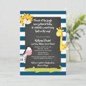 ジャングルボーイ動物の黒板ベビーシャワー 招待状 (スタンド正面)