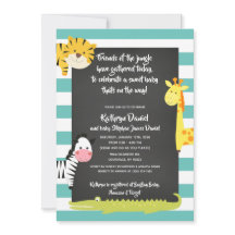 ジャングルボーイ動物の黒板ベビーシャワー