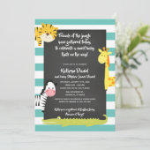 ジャングルボーイ動物の黒板ベビーシャワー 招待状 (スタンド正面)