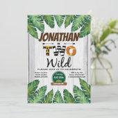 ジャングルボーイ2歳の誕生日パーティの招待状。サファリ 招待状 (スタンド正面)