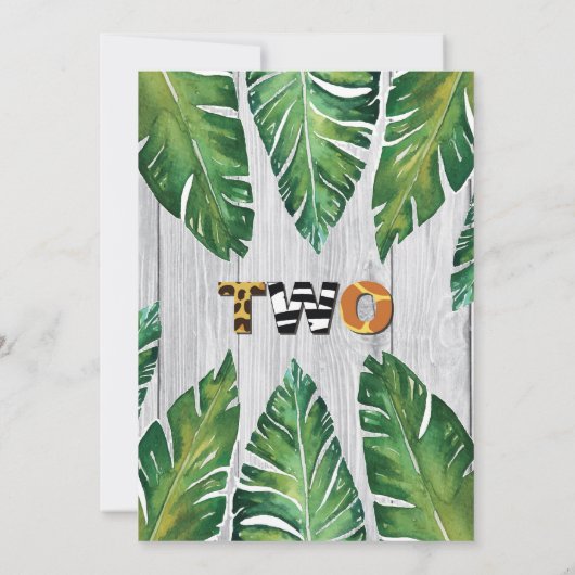 ジャングルボーイ2歳の誕生日パーティの招待状。サファリ 招待状 (裏面)