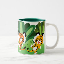 ジャングルマグの可愛い漫画のトラ踊り