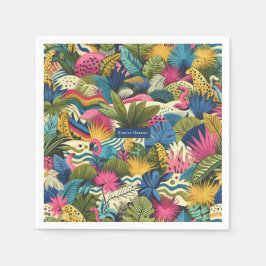ジャングルモダンアート スタンダードカクテルナプキン