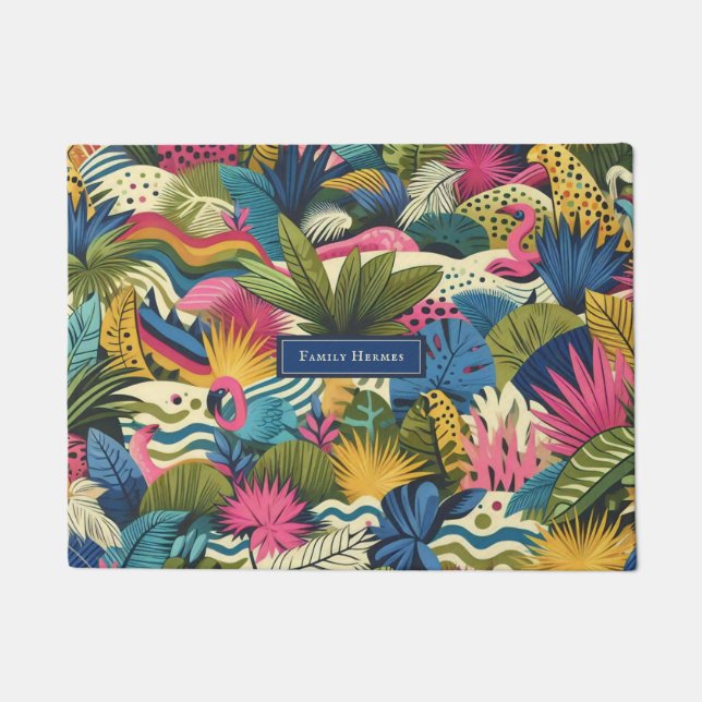 ジャングルモダンアート ドアマット (正面)