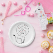 ジャングルモダンライオン/かわいい赤ちゃんシャワー1歳の誕生日 ペーパープレート (パーティー)