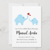 ジャングルモダン象ベビーシャワー招待状 招待状 (正面)