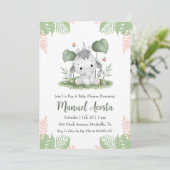 ジャングルモダン象ベビーシャワー招待状 招待状 (スタンド正面)