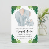 ジャングルモダン象ベビーシャワー招待状 招待状 (スタンド正面)