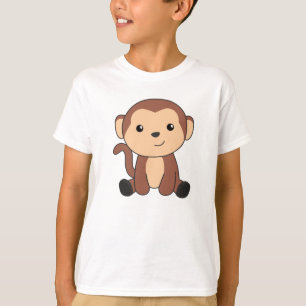 ジャングルモンキーのサルの甘いおもしろい動物 Tシャツ