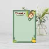 ジャングルモンキーアニマルボーイ誕生日シャワー サンキューカード (スタンド正面)